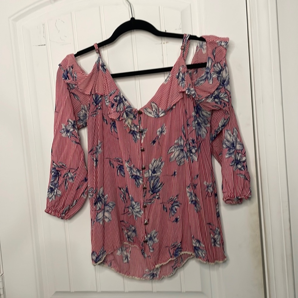Red striped top